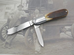 Queen Cutlery #25 Barlow Saw Cut Bone:  3 1/2” closed, 1958 - 1960