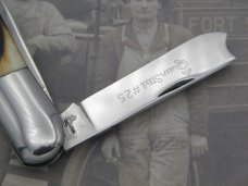 Queen Cutlery #25 Barlow Saw Cut Bone:  3 1/2” closed, 1958 - 1960
