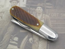 Queen Cutlery #25 Barlow Saw Cut Bone:  3 1/2” closed, 1958 - 1960