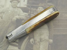 Queen Cutlery #25 Barlow Saw Cut Bone:  3 1/2” closed, 1958 - 1960