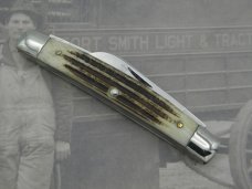 Queen Cutlery #15 half congress: 3 7/16” closed, 1960s, genuine Winterbotton bone handles, Queen Cutlery #15 half congress: 3 7/16” closed, 1960s, genuine Winterbotton bone handles,