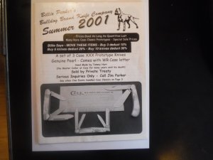 Billie Parkers' bulldog brand summer 2001 catalogue loaded Case Classics 32 glossy pages with photos