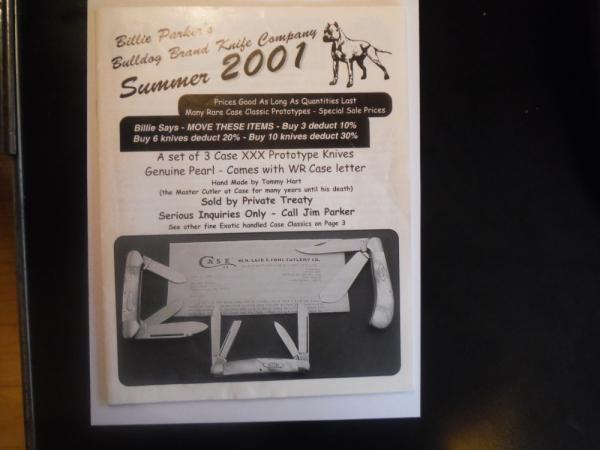 Billie Parkers' bulldog brand summer 2001 catalogue loaded Case Classics 32 glossy pages with photos Billie Parkers' bulldog brand summer 2001 catalogue loaded Case Classics 32 glossy pages with photos