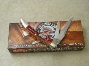Case XX USA 4-Dot Red Bone 610096 SS Tiny Texas Toothpick Knife in Box