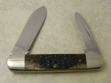 Case XX USA 8 Dot  Jigged Bone 62131 Etched Canoe Knife