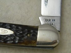 Case XX USA 8 Dot  Jigged Bone 62131 Etched Canoe Knife