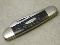 Case XX USA 8 Dot  Jigged Bone 62131 Etched Canoe Knife