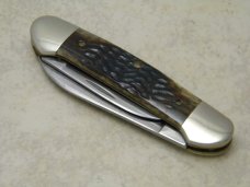 Case XX USA 8 Dot  Jigged Bone 62131 Etched Canoe Knife