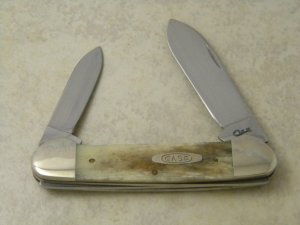 Case XX  USA 7 Dot  Appaloosa Bone A62131 SS Canoe Knife