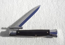 NEW OLD STOCK ITALIAN STILETTO 9" GENUINE BRAZILIAN HORN SWING GUARD LOCK BACK 