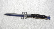 NEW OLD STOCK ITALIAN STILETTO 9" GENUINE BRAZILIAN HORN SWING GUARD LOCK BACK 