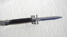 NEW OLD STOCK ITALIAN STILETTO 9" GENUINE BRAZILIAN HORN SWING GUARD LOCK BACK 