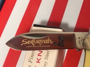 Case XX 1984 2 Blade Canoe w/ Sequoyah Blade Etching & Derlin Yellow Handles -NOS & M/NM