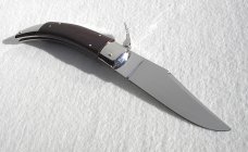 NOS A.G.A. CAMPOLIN 11" CATALANA FLAT GRIND, NICKEL SILVER BOLSTERS EXCOTIC BOKOTE WOOD SCALES
