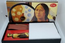 Case XX Knife Fixed Blade Kodiak Hunter Chief Crazy Horse Cch #219 Display Box