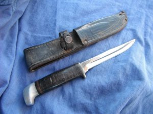 VINTAGE RARE CASE XX 1940-1964, HUNTING KNIFE & ORIGINAL SHEATH (Bird and Trout M3F SSP?)