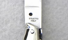 VINTAGE BELTRAME DARK HORN 20CM FISH STYLE ( PICKLOCK ) NICKEL SILVER BOLSTERS ITALIAN STILETTO 