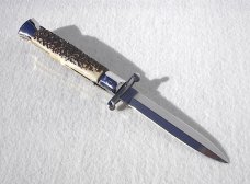 NEW OLD STOCK AUTO ITALIAN STILETTO 9" GENUINE STAG SWING GUARD LOCK BACK