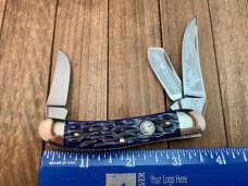 Hen and Rooster (Bertram Cutlery) Little Quarter Horse Sowbelly Stockman Blue Jigged Bone Gorgeous! Hen and Rooster (Bertram Cutlery) Little Quarter Horse Sowbelly Stockman Blue Jigged Bone Gorgeous!