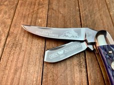 Hen and Rooster (Bertram Cutlery) Little Quarter Horse Sowbelly Stockman Blue Jigged Bone Gorgeous! Hen and Rooster (Bertram Cutlery) Little Quarter Horse Sowbelly Stockman Blue Jigged Bone Gorgeous!
