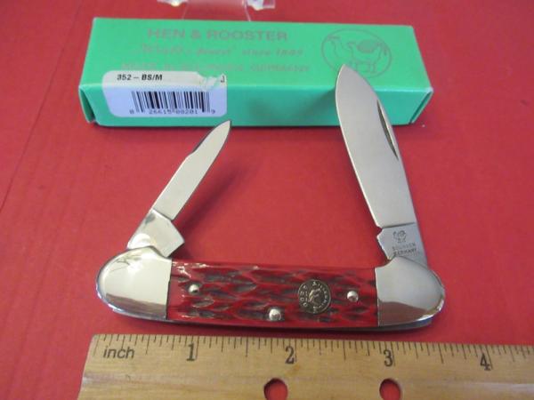 Hen & Rooster Red Bone Canoe Pattern # 352-BS
