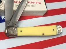 1989 Case xx Copperhead -Yellow Derlin Handles -Fancy Bolsters -Gold Mint Set -Mdl# 3249 -NOS & Mint 1989 Case xx Copperhead -Yellow Derlin Handles -Fancy Bolsters -Gold Mint Set -Mdl# 3249 -NOS & Mint