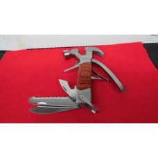SHEFFIELD STAINLESS AND WOOD HAMMER MULTI-TOOL IN SHEATH UNUSED 11 USEFUL TOOLS FOR CAMPING OR HOME SHEFFIELD STAINLESS AND WOOD HAMMER MULTI-TOOL IN SHEATH UNUSED 11 USEFUL TOOLS FOR CAMPING OR HOME