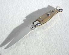 NOS BELTRAME GENUINE BLOND HORN 20CM FISH STYLE AUTO ( PICKLOCK ) ITALIAN STILETTO 