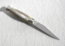 NOS BELTRAME GENUINE BLOND HORN 20CM FISH STYLE AUTO ( PICKLOCK ) ITALIAN STILETTO 