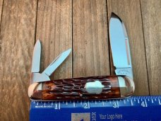 Cattaraugus Cutlery (A.G. Russell) Seki Japan Made Whittler  Brown Jigged Bone 