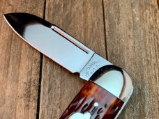 Cattaraugus Cutlery (A.G. Russell) Seki Japan Made Whittler  Brown Jigged Bone 