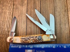 Henckels 4 Blade Fat Stag Stockman Made by Boker in Solingen Germany 