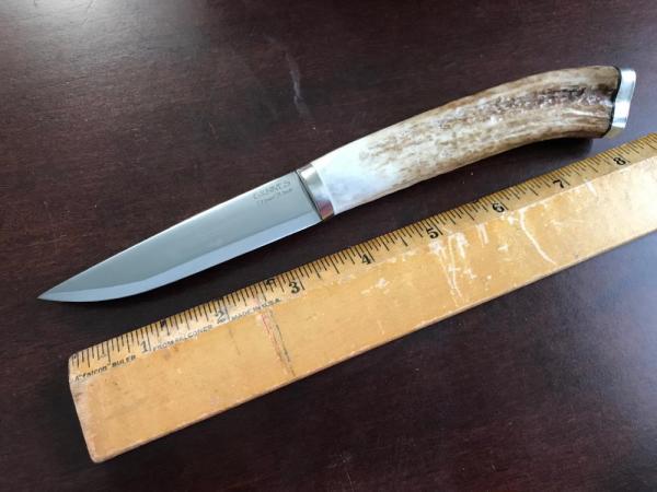 Hand forged USA maker, Stag handle, Finnish style Puukko & sheath Hand forged USA maker, Stag handle, Finnish style Puukko & sheath