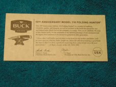 Buck Knife 110 Fifty Years Anniversary, Folding Hunter, Lock Blade NOS/NIB NEW OLD STOCK /NEW IN BOX Buck Knife 110 Fifty Years Anniversary, Folding Hunter, Lock Blade NOS/NIB NEW OLD STOCK /NEW IN BOX