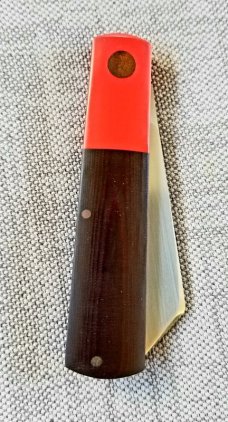 Pepe Jalomo Custom Wharncliffe Barlow Knife,W/SLIP,Micarta ,Red Corian & Copper, 3.875",Cpm-154 Pepe Jalomo Custom Wharncliffe Barlow Knife,W/SLIP,Micarta ,Red Corian & Copper, 3.875",Cpm-154