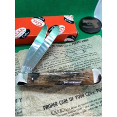gorgeous case trapper with exotic mammoth ivory handles, near mint, fully worked gorgeous case trapper with exotic mammoth ivory handles, near mint, fully worked