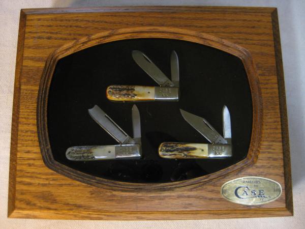 CASE XX 1982 GENUINE STAG HANDLE BARLOW KNIFE SET LIMITED EDITION IN OAK DISPLAY CASE WITH COA CASE XX 1982 GENUINE STAG HANDLE BARLOW KNIFE SET LIMITED EDITION IN OAK DISPLAY CASE WITH COA