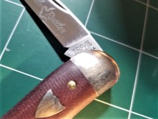 Great Eastern Tidioute Cutlery #19 Little Rattler Knife Red Coral Canvas Micarta Great Eastern Tidioute Cutlery #19 Little Rattler Knife Red Coral Canvas Micarta
