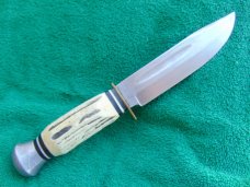 Vintage Voos, Schlieper - Fist w/3 Arrows Logo 6" Fixed Blade Knife w/Leather Sheath Made in Germany Vintage Voos, Schlieper - Fist w/3 Arrows Logo 6" Fixed Blade Knife w/Leather Sheath Made in Germany