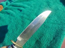 Vintage Voos, Schlieper - Fist w/3 Arrows Logo 6" Fixed Blade Knife w/Leather Sheath Made in Germany Vintage Voos, Schlieper - Fist w/3 Arrows Logo 6" Fixed Blade Knife w/Leather Sheath Made in Germany