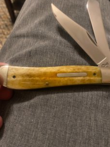 1995 Case XX USA 5 Dots 6240 SS Bone Handle Appaloossa Like Dog Leg Trapper With Two Blades 1995 Case XX USA 5 Dots 6240 SS Bone Handle Appaloossa Like Dog Leg Trapper With Two Blades