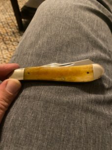 1995 Case XX USA 5 Dots 6240 SS Bone Handle Appaloossa Like Dog Leg Trapper With Two Blades 1995 Case XX USA 5 Dots 6240 SS Bone Handle Appaloossa Like Dog Leg Trapper With Two Blades