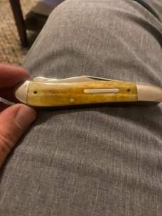 1995 Case XX USA 5 Dots 6240 SS Bone Handle Appaloossa Like Dog Leg Trapper With Two Blades 1995 Case XX USA 5 Dots 6240 SS Bone Handle Appaloossa Like Dog Leg Trapper With Two Blades