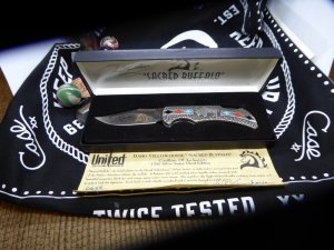 united cutlery brand, David Yellowhorse Silver Series, "Sacred Buffalo", 1 of only 2500 made
