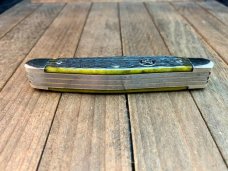 Henckels by Boker 4 Blade Stockman Antique Green Bone Pin Feather Jigged Henckels by Boker 4 Blade Stockman Antique Green Bone Pin Feather Jigged