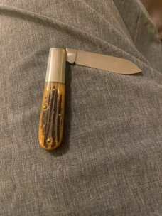 New Schatt & Morgan 1095 Carbone Single Blade Barlow Style Pocket Knife New Schatt & Morgan 1095 Carbone Single Blade Barlow Style Pocket Knife