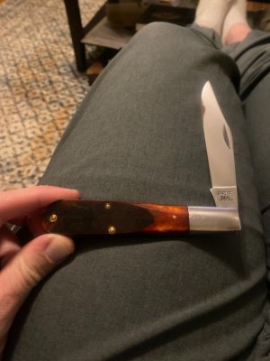 1970 Case XX USA 10 Dots 6143 Red Bone Handle Granddaddy Barlow With A Large Single Blade