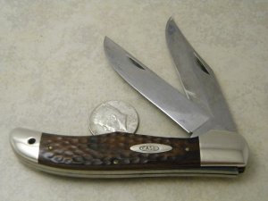 Case XX Stainless USA 1965 Laminated Wood 6265 SAB XX Frame Folding Hunter Knife