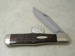 Case XX USA 8 Dot (1972) Wood C61050 SAB Coke Bottle Folding Hunter Knife
