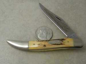 Case XX Stainless USA 1979 Stag 51093 SSP Gator Etch Toothpick Knife